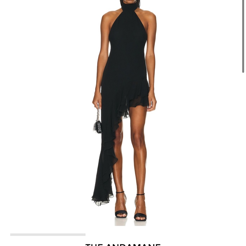 Black Sequin Asymmetrical Cocktail Dress